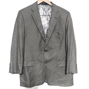 Turnbury Houndstooth Blazer Men's 42R Suit Jacket Sport Coat 52% Silk 48% Wool